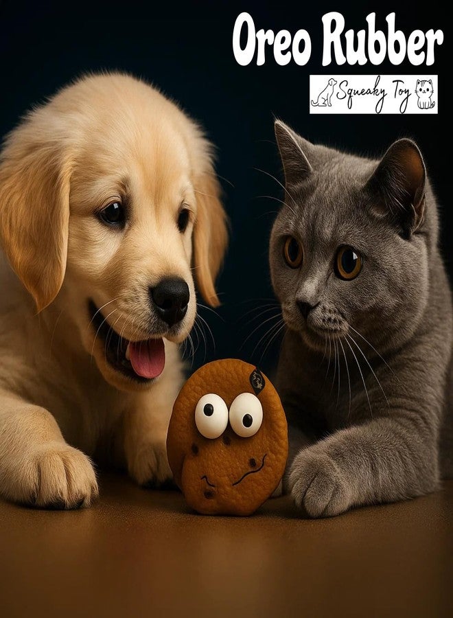Toy Truffle لعبة كلب على شكل كعكة ترافل تصدر صوتاً عند الضغط عليها | لعبة مضغ للحيوانات الأليفة بتصميم حلوى، وجه كرتوني مضحك، وشكل حلوى المارشميلو | ناعمة مع صفارة مدمجة | لعبة تفاعلية | لعبة مضغ مبتكرة للعب في الأماكن المغلقة - Image 2